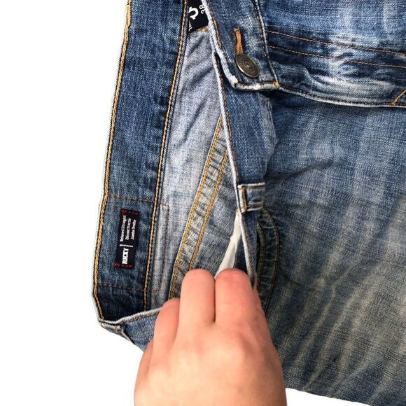 RARE True Religion Jeans Shorts Size 38 RICKY FLAP T Blue - Picture 5 of 9
